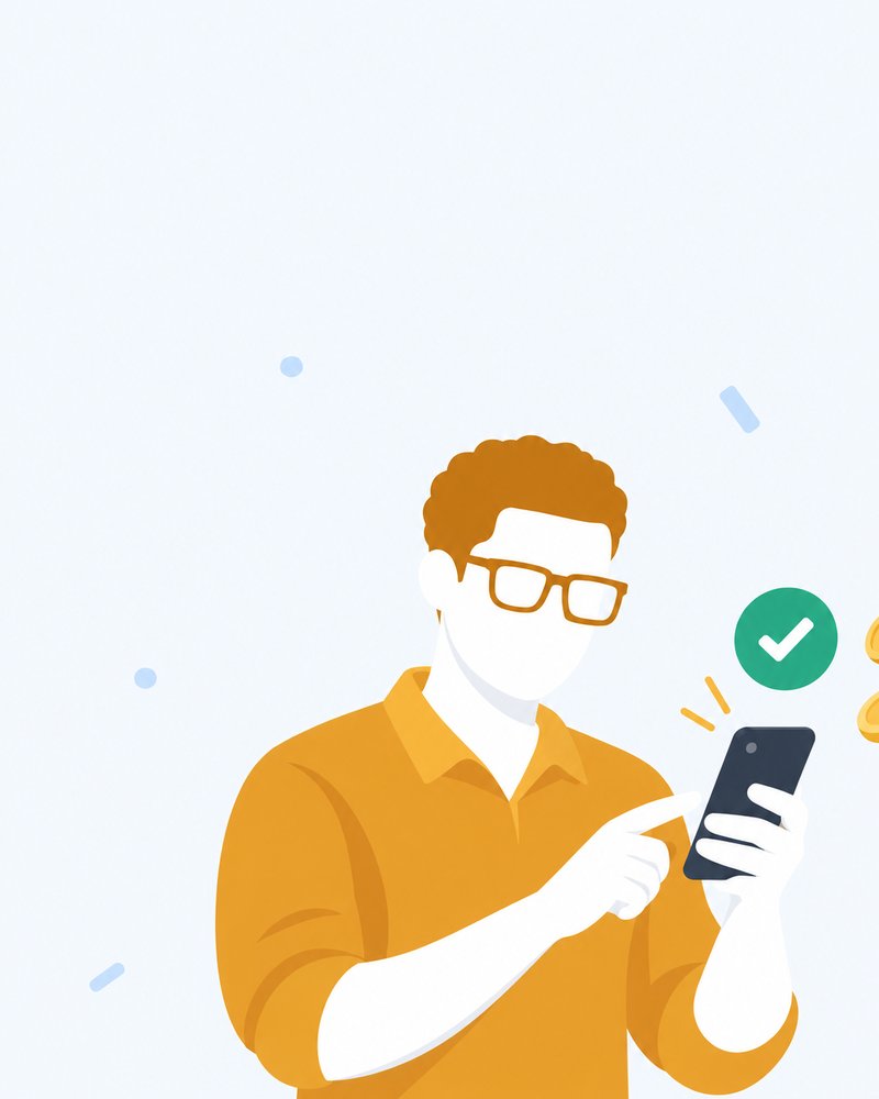 Illustration of a customer paying by phone